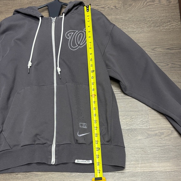 Wshngtn Nats Mn’s SzLg Nike Authntc Collctn, FullZip Hoodie in Charcoal. LikeNew - Picture 13 of 15